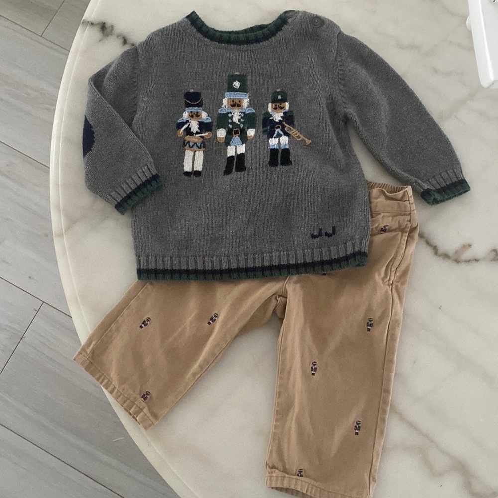 Janie and Jack Toy Drummers Sweater Outfit
